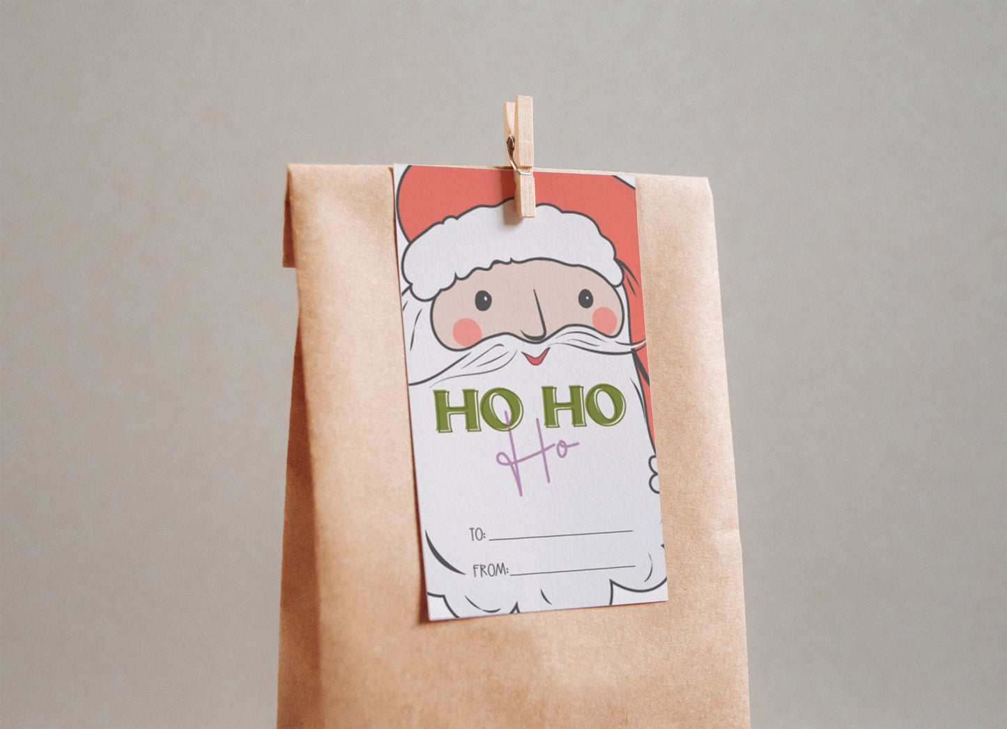 Santa Christmas Gift Tag Printable - High Peaks Studios