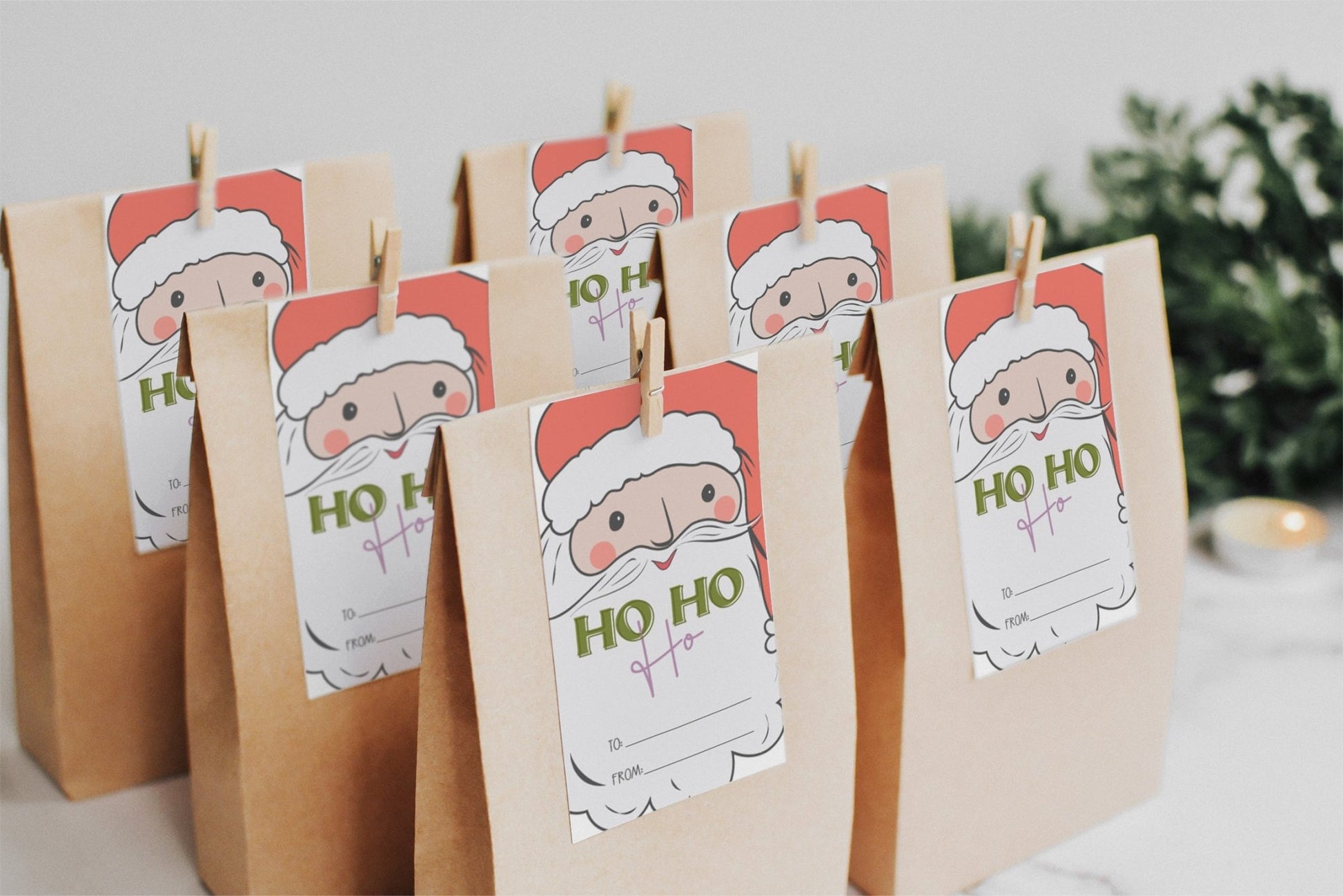 Santa Christmas Gift Tag Printable - High Peaks Studios