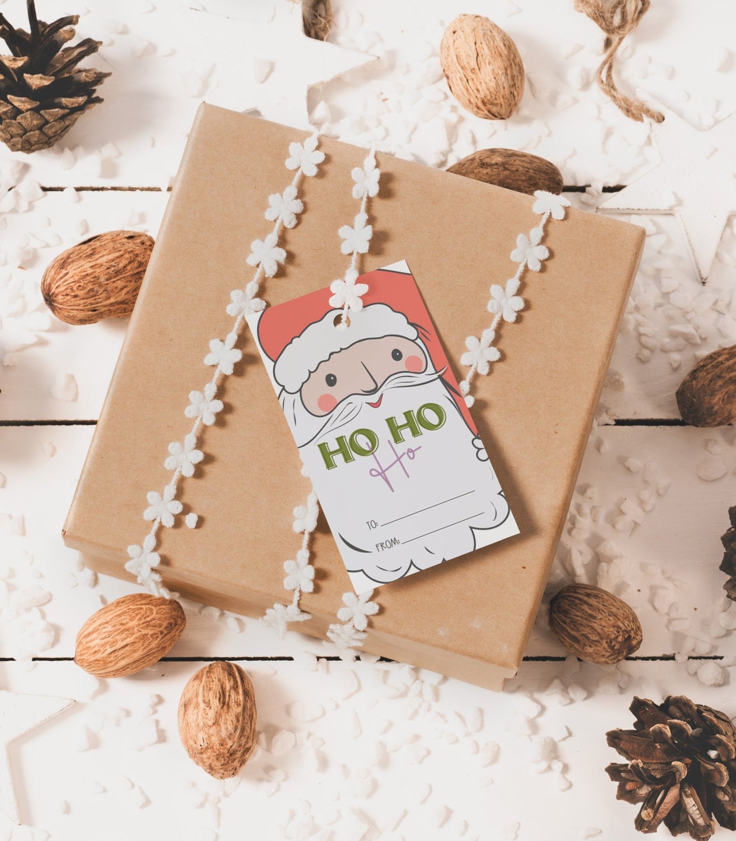 Santa Christmas Gift Tag Printable - High Peaks Studios