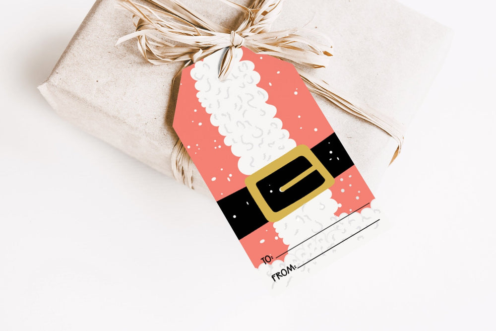 Santa Suit Christmas Gift Tag Printable - High Peaks Studios