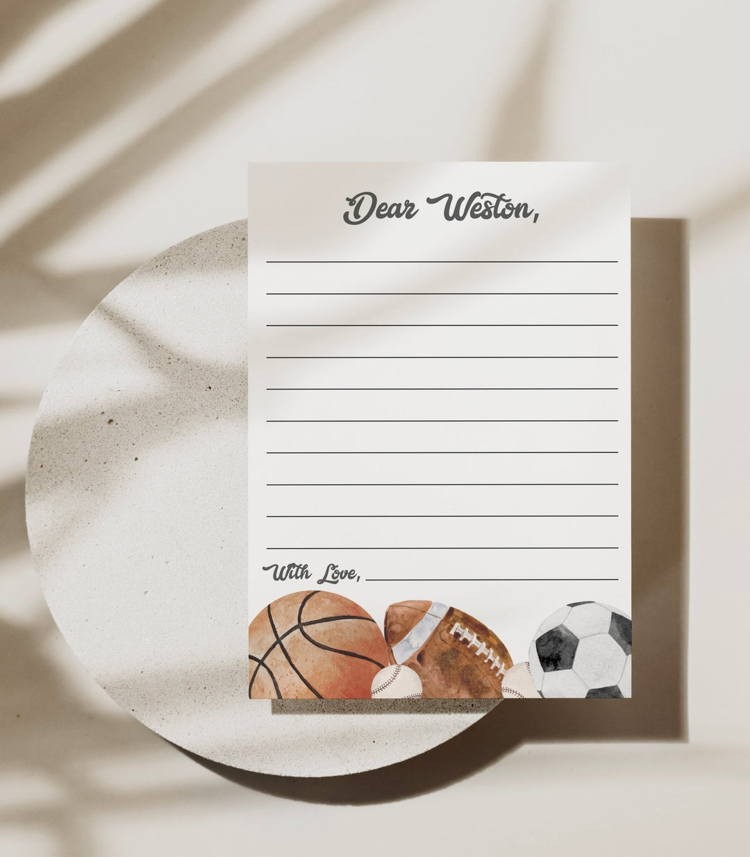 Sports Birthday Time Capsule Sign and Note Cards - High Peaks Studios