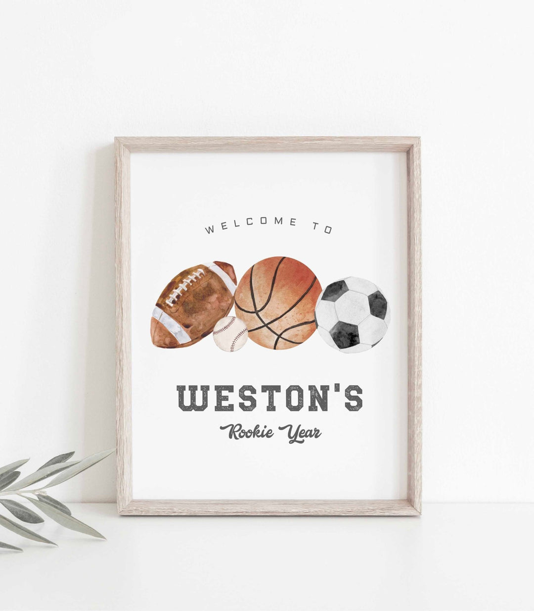 Sports Birthday Welcome Sign Poster Printable - High Peaks Studios