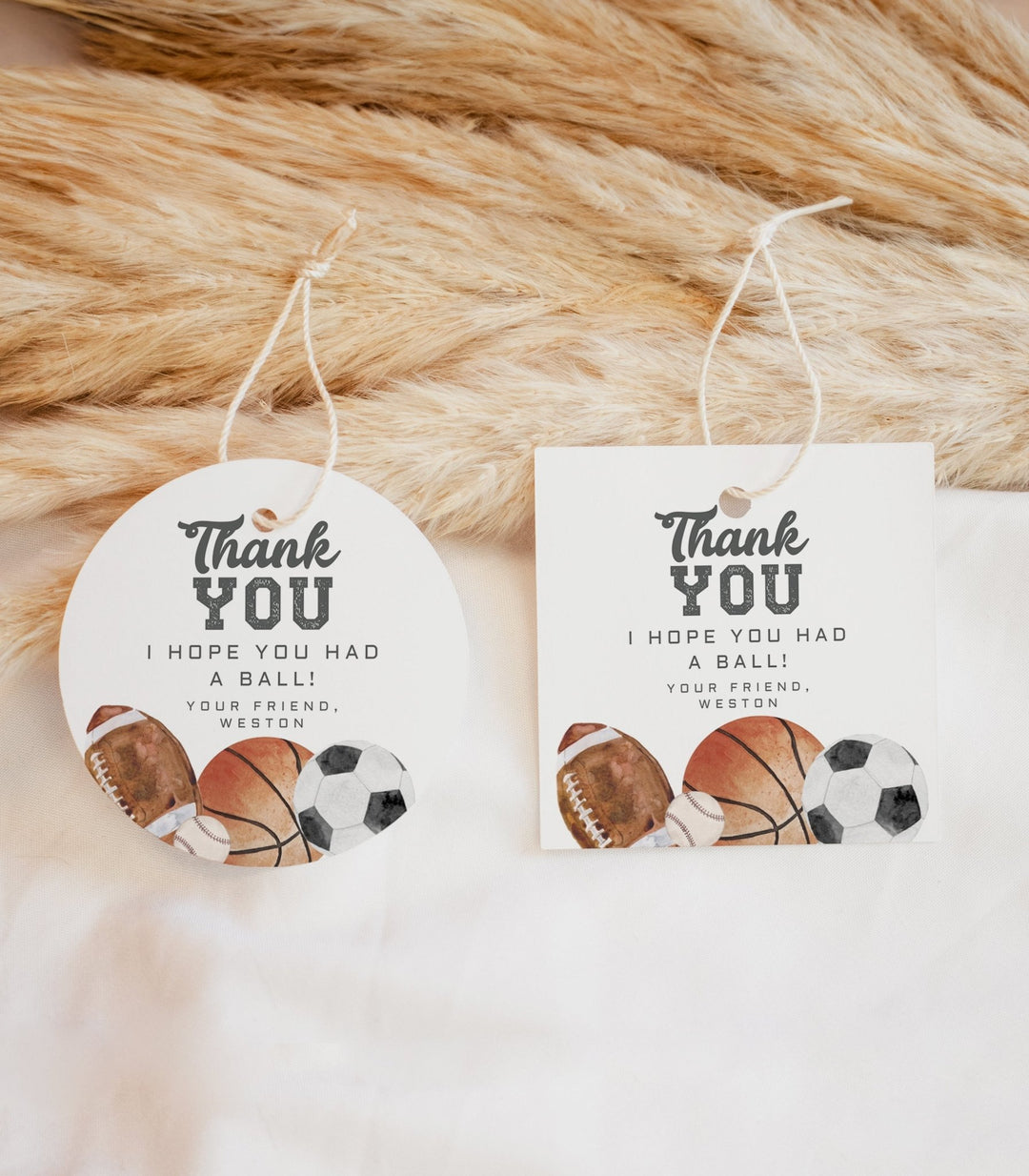Sports Party Circle and Square Favor Printables - High Peaks Studios