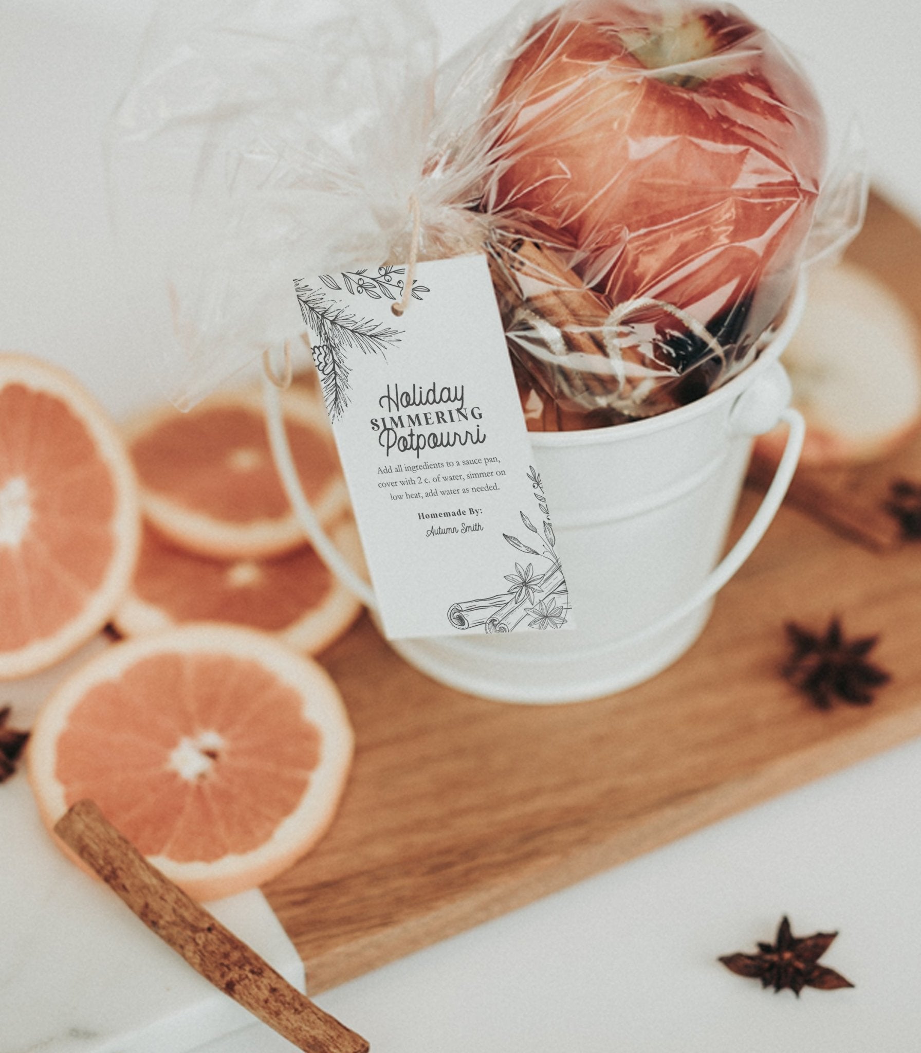 Stovetop Potpourri Holiday Gift Tag Printable - High Peaks Studios