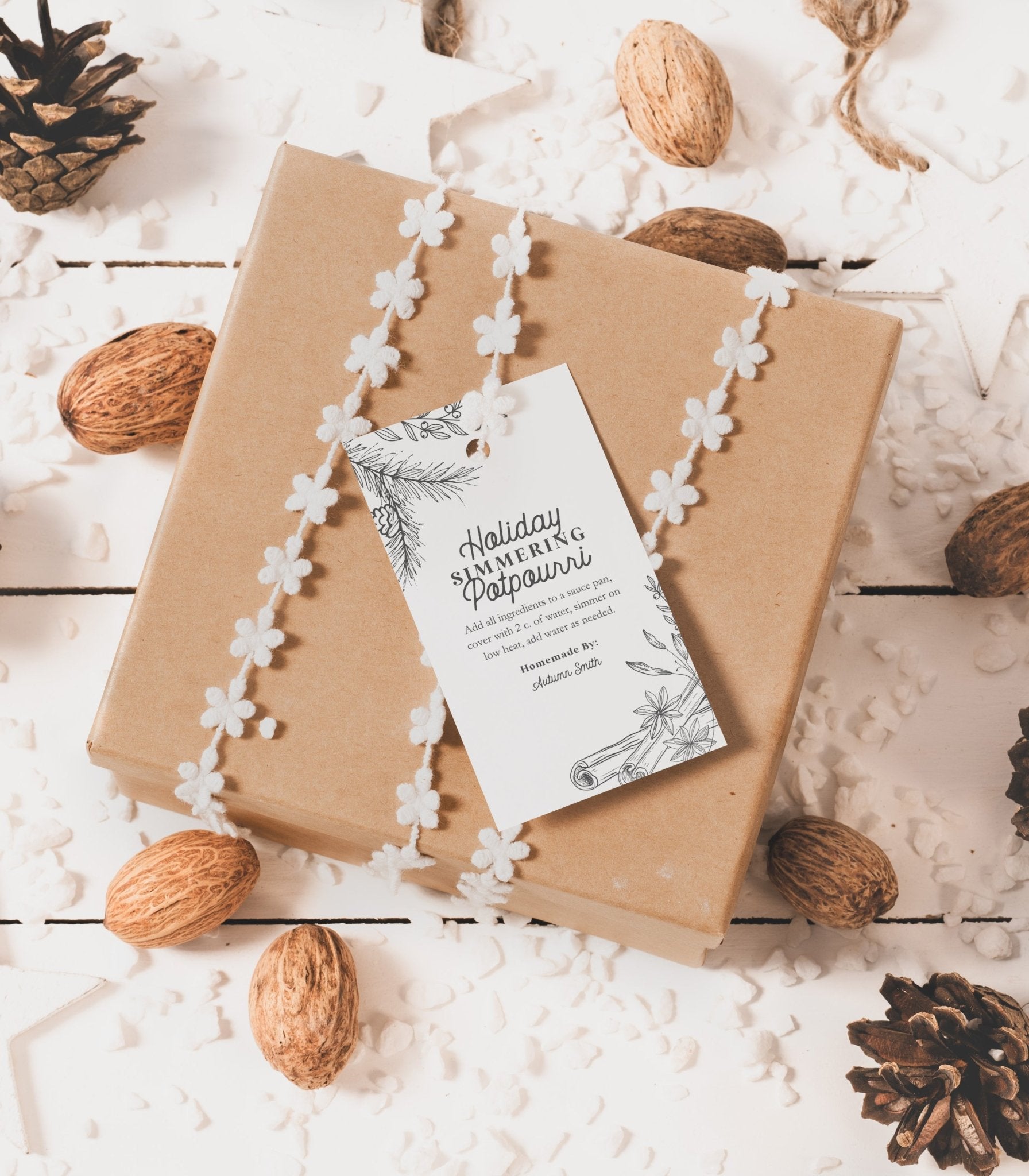 Stovetop Potpourri Holiday Gift Tag Printable - High Peaks Studios