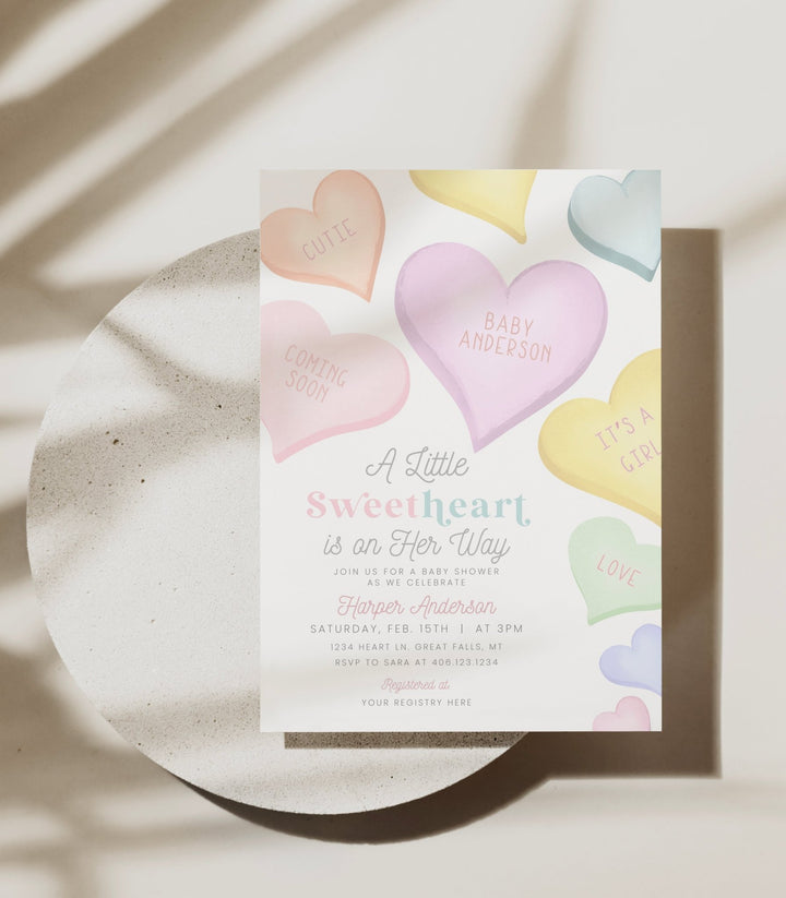 Sweetheart Baby Shower Invitation Printable Template - High Peaks Studios
