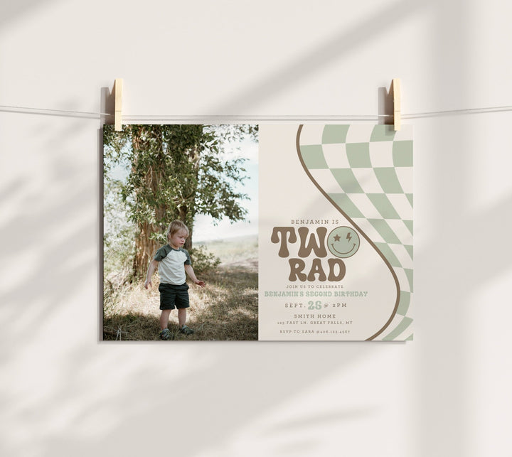 Two Rad Photo Birthday Invitation Printable - High Peaks Studios