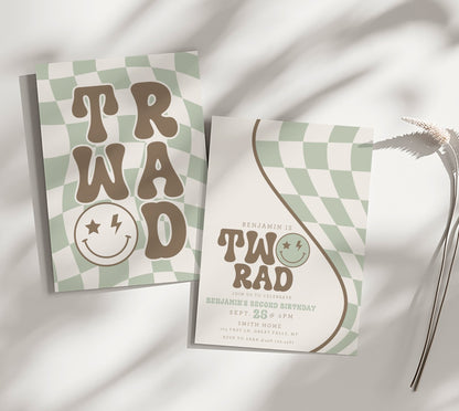 Two Rad Second Birthday Invitation Printable - High Peaks Studios