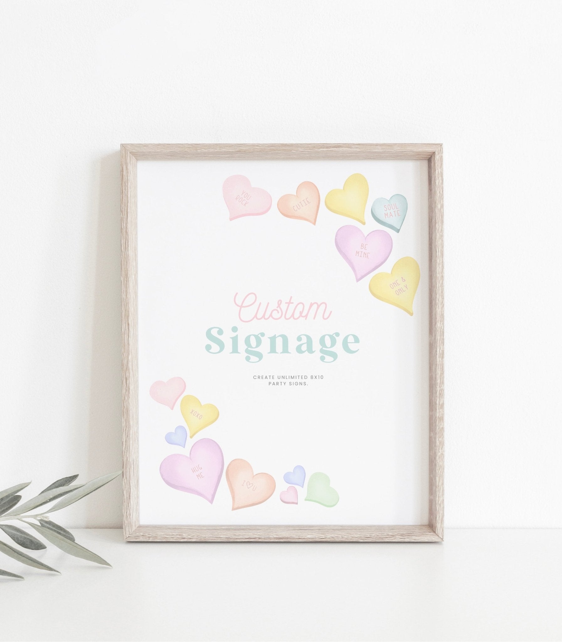 Valentine Party Custom Sign 8x10 Template High Peaks Studios LLC