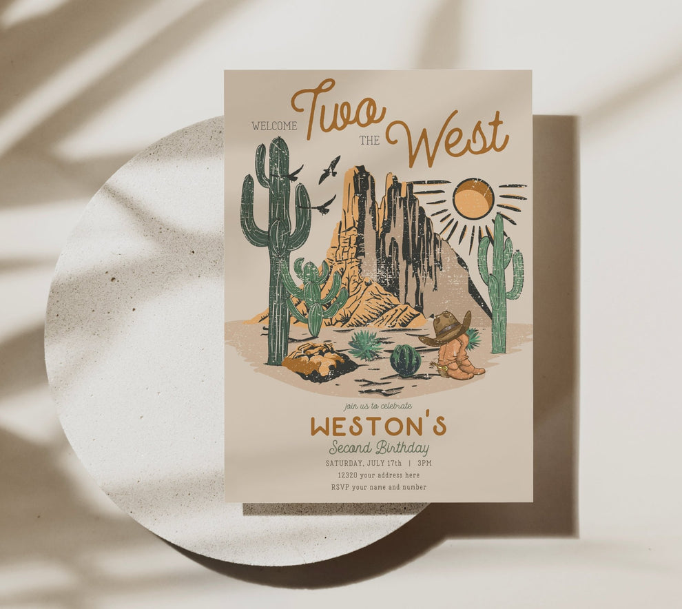 Welcome TWO the West Second Birthday Invitation Printable – High Peaks ...