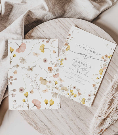 Wildflower First Birthday Invitation - High Peaks Studios