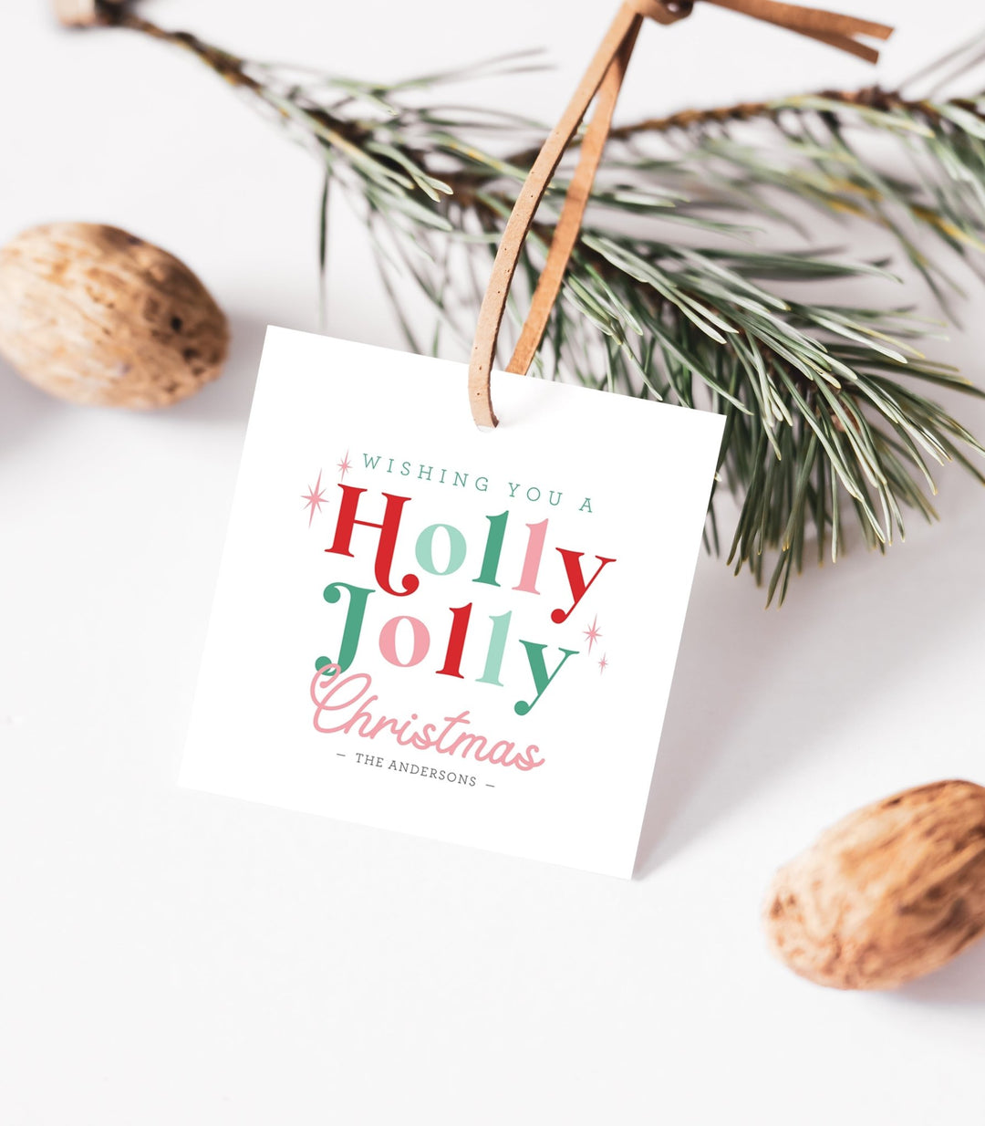 Wishing You a Holly Jolly Christmas Gift Tag Printable - High Peaks Studios