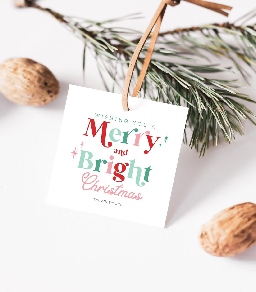 Wishing You a Merry And Bright Christmas Gift Tag - High Peaks Studios